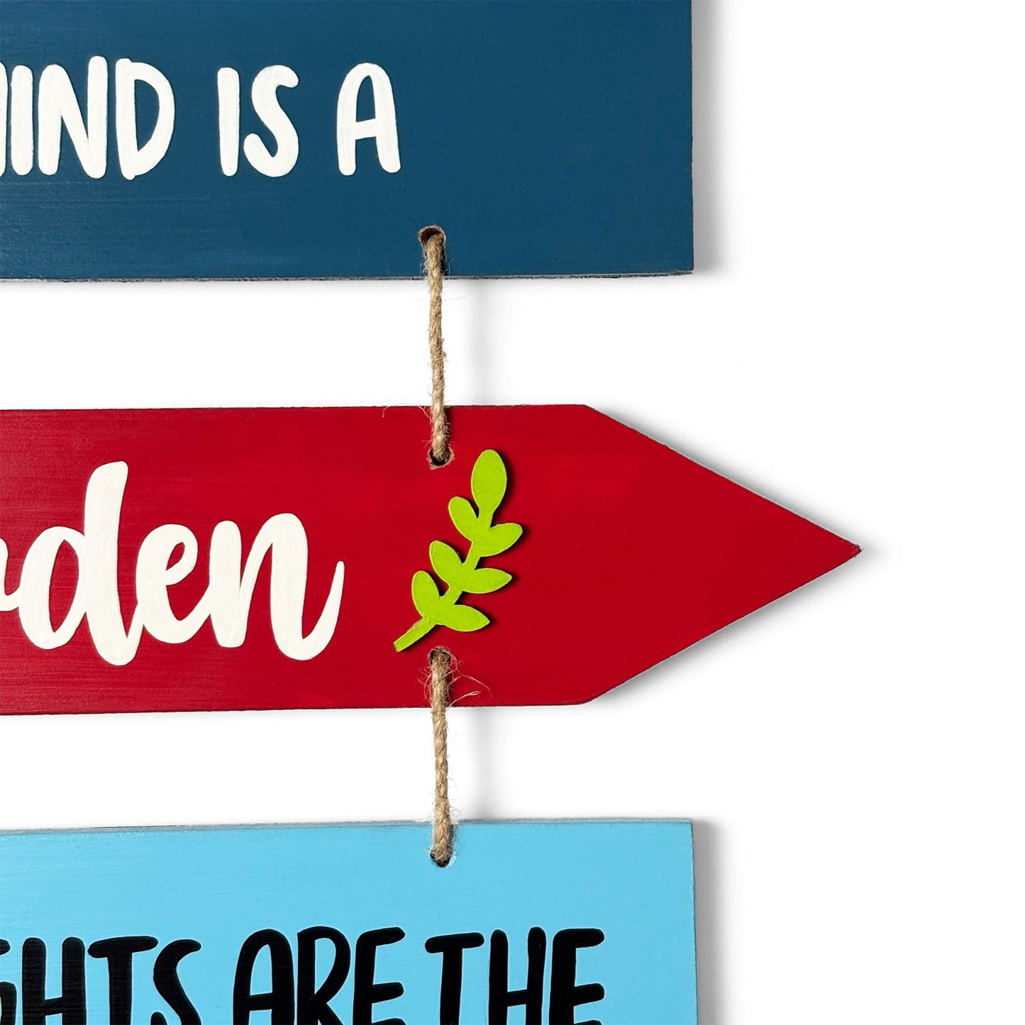 Garden Seeds Flowers Weeds Hand-Painted Wooden Plank Wall Hanging