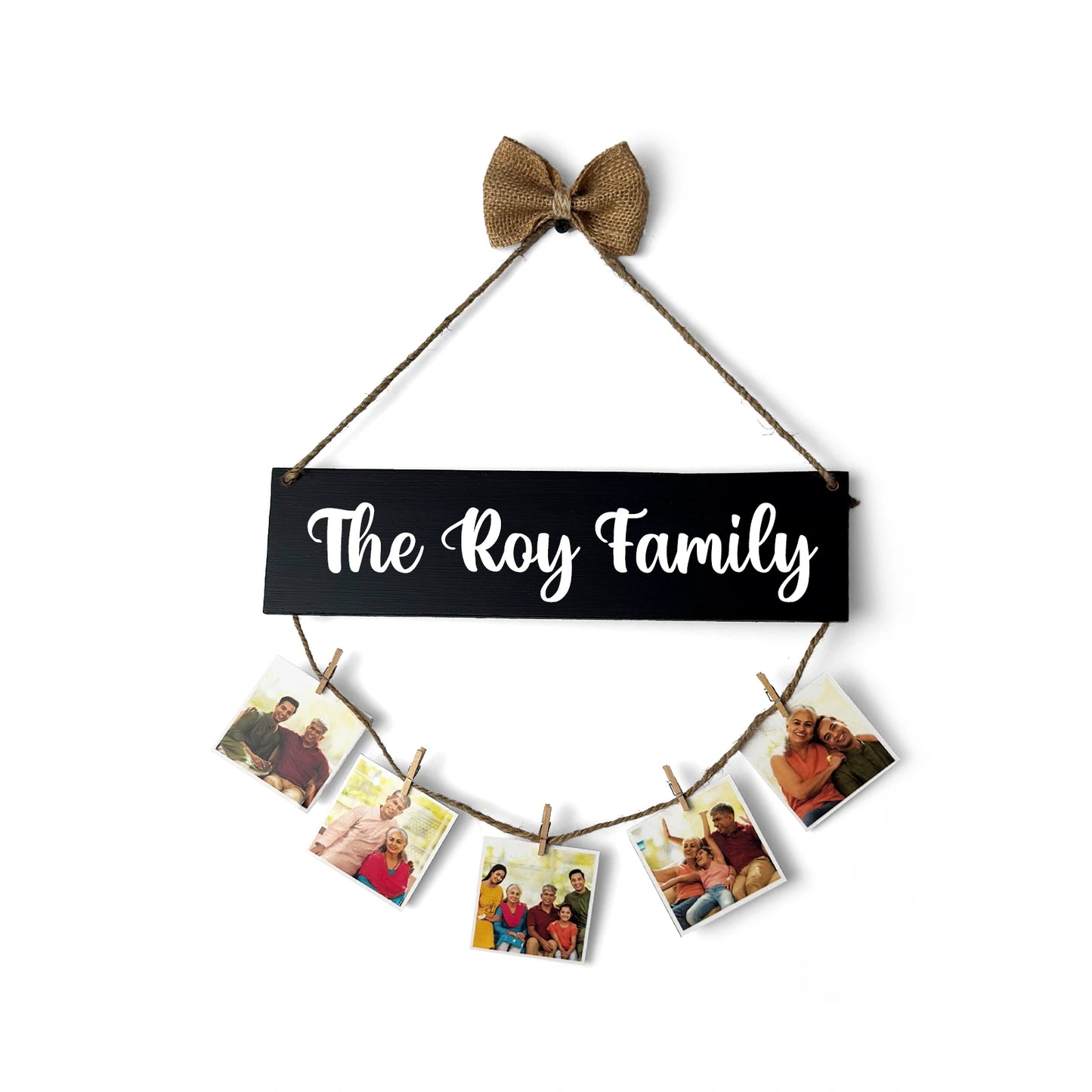 Personalised Hand-Painted Wooden Single Plank Photo Holder