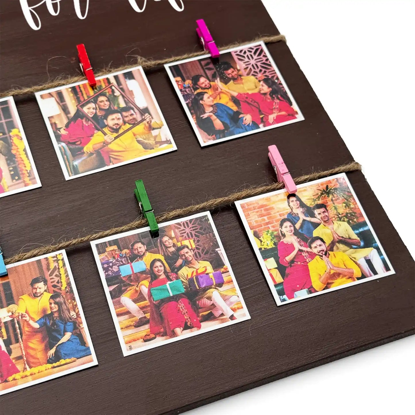 Personalised Hand-Painted Square Wooden Photo Holder