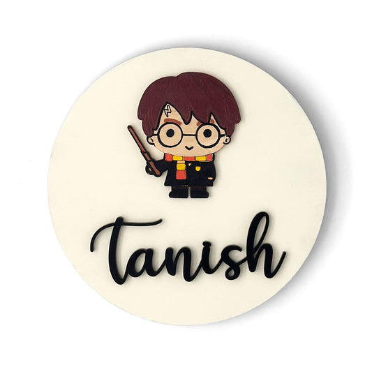 Harry Potter Themed Hand-Painted Wooden Name Plate For Kids