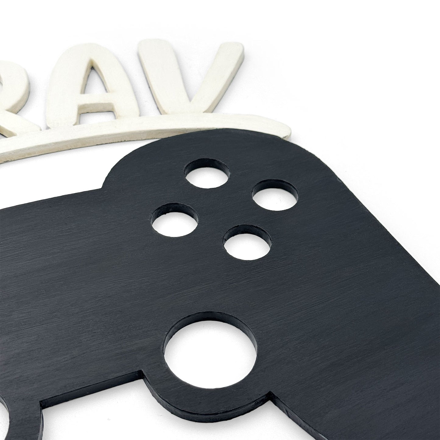 Joystick Themed Hand-Painted Wooden Kids Name Plate