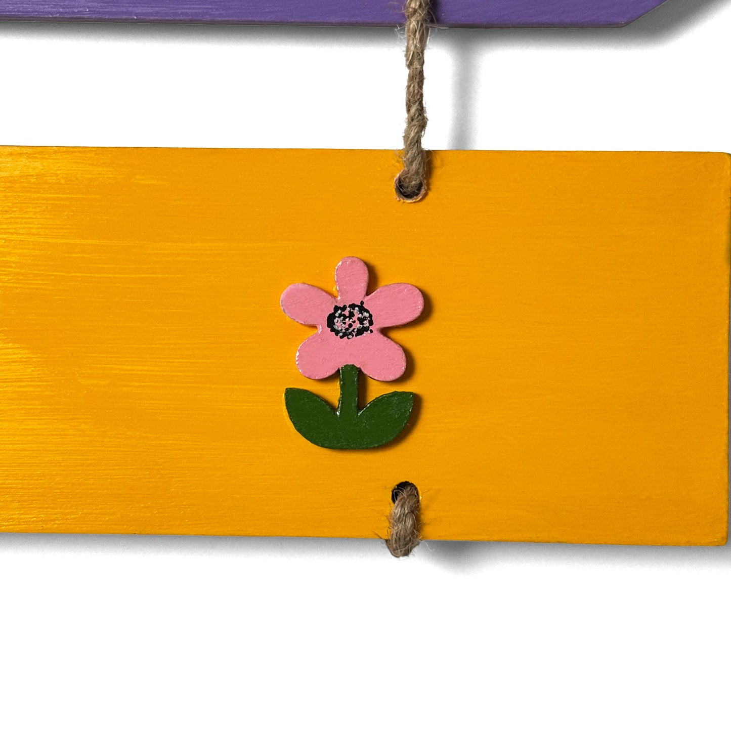 This Is Our Happy Place Hand-Painted Wooden Arrow Plank Name Plate For Home In Vibrant Colors - Five Planks