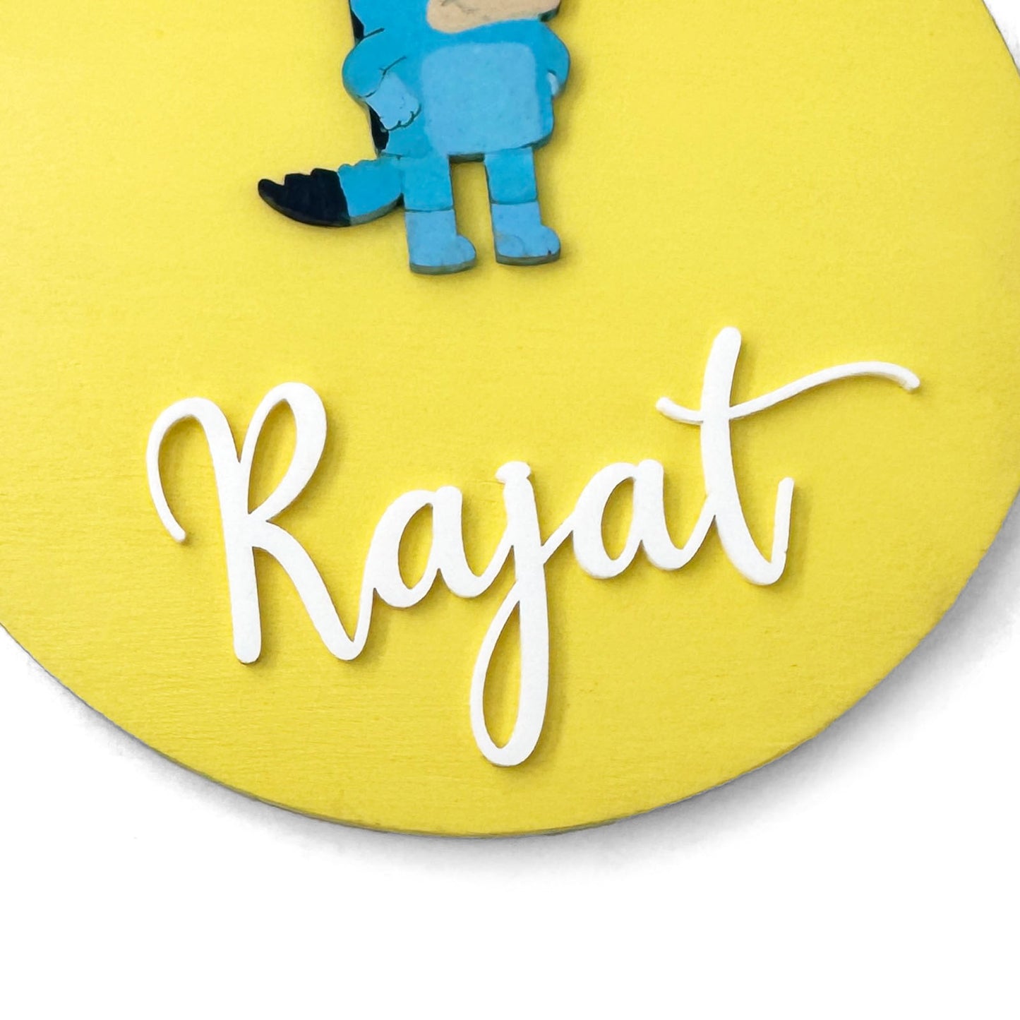 Bluey Themed Hand-Painted Wooden Name Plate For Kids