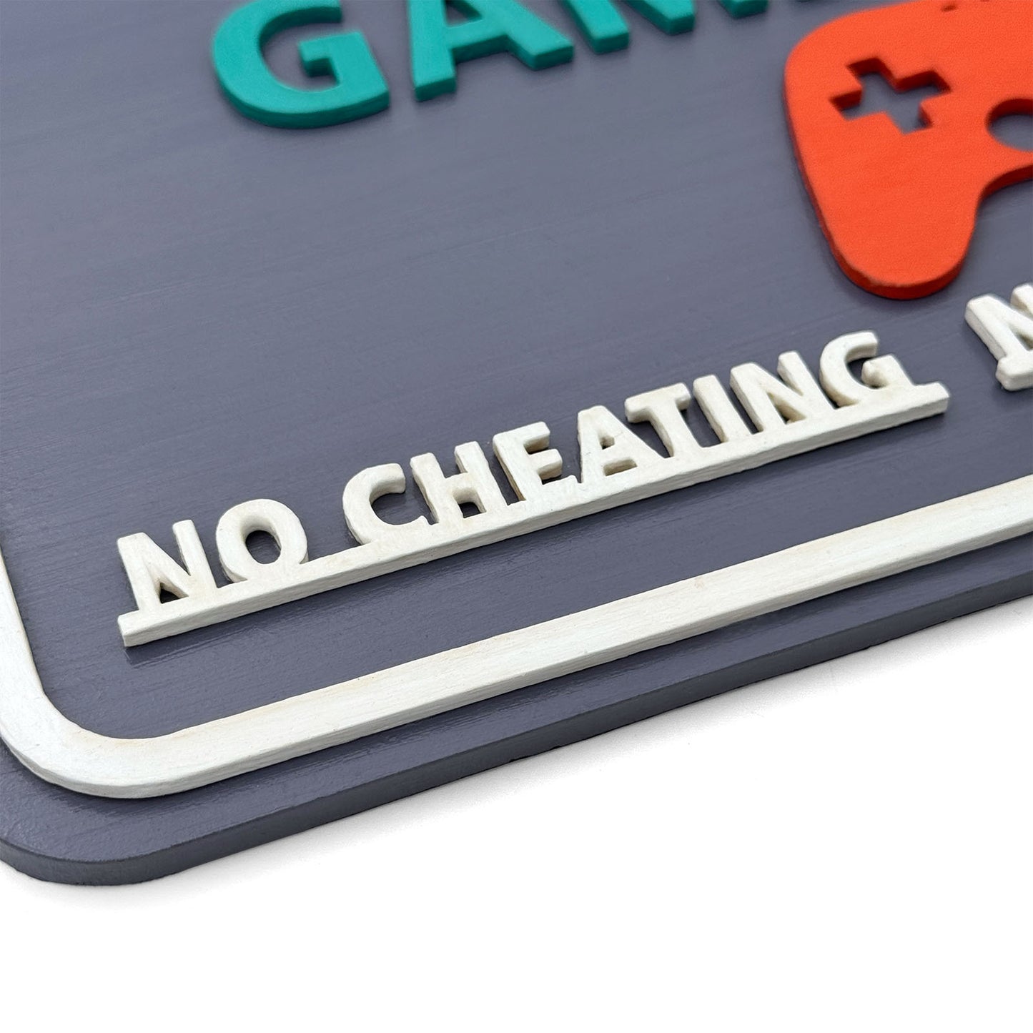 Game Room Themed Hand-Painted Wooden Kids Name Plate