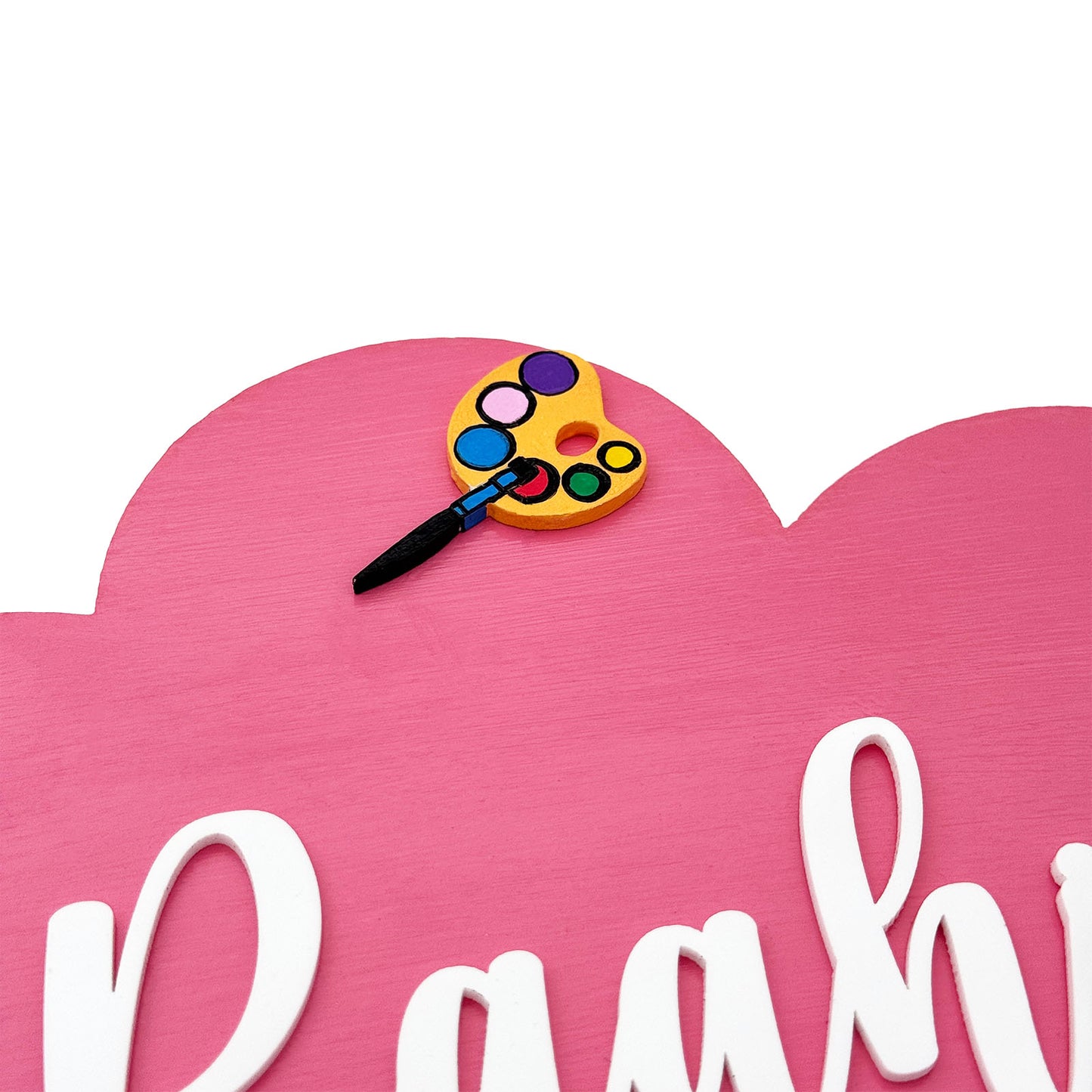Crafts Themed Hand-Painted Wooden Kids Name Plate