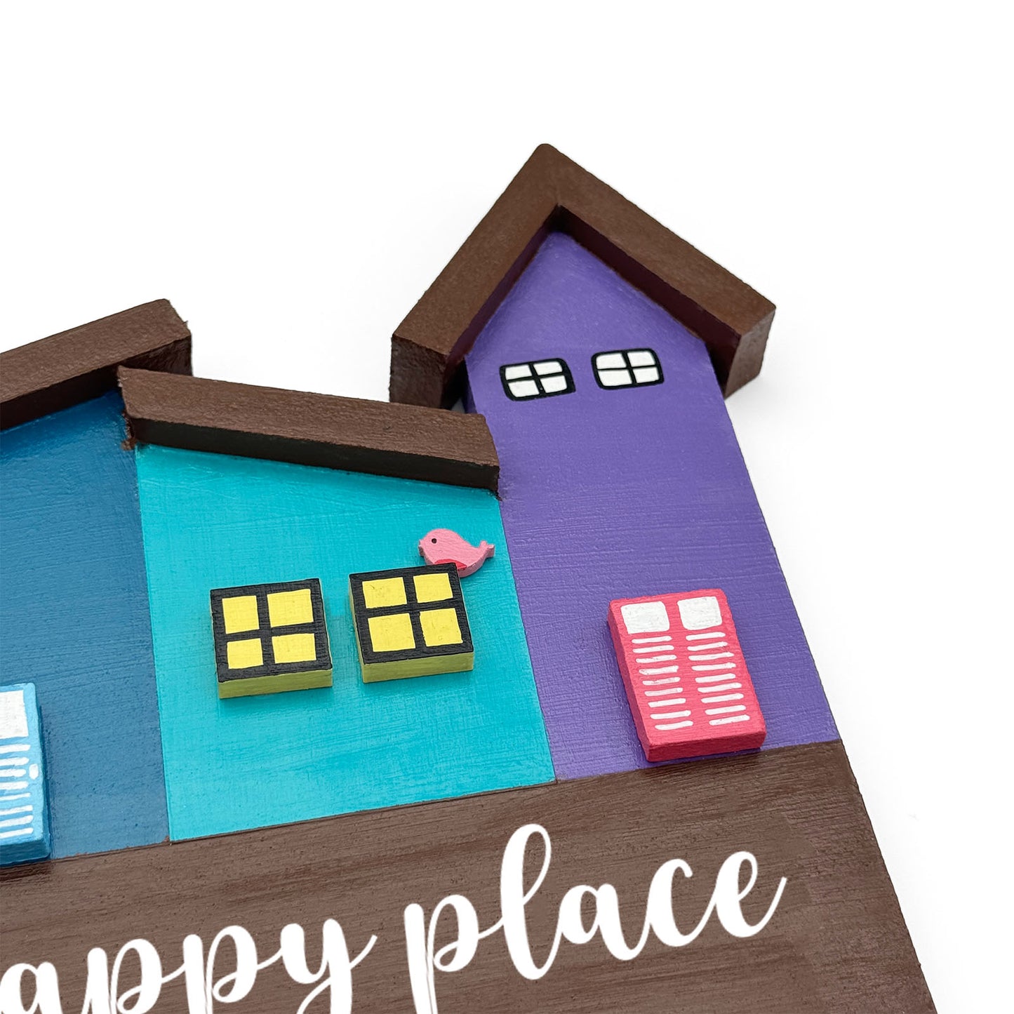 Hut-Shaped Hand-Painted Wooden Name Plate For Home - Hut Board Design 6