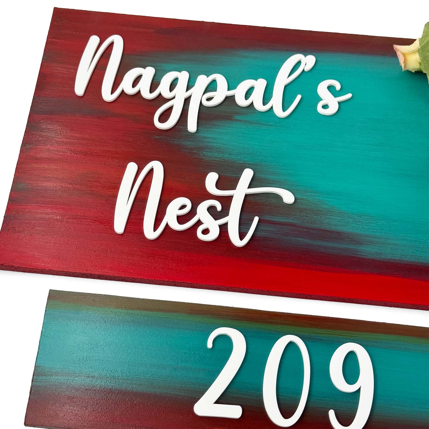 Hand-Painted Wooden Name Plate With Jar For Home - Jar Board & One Plank