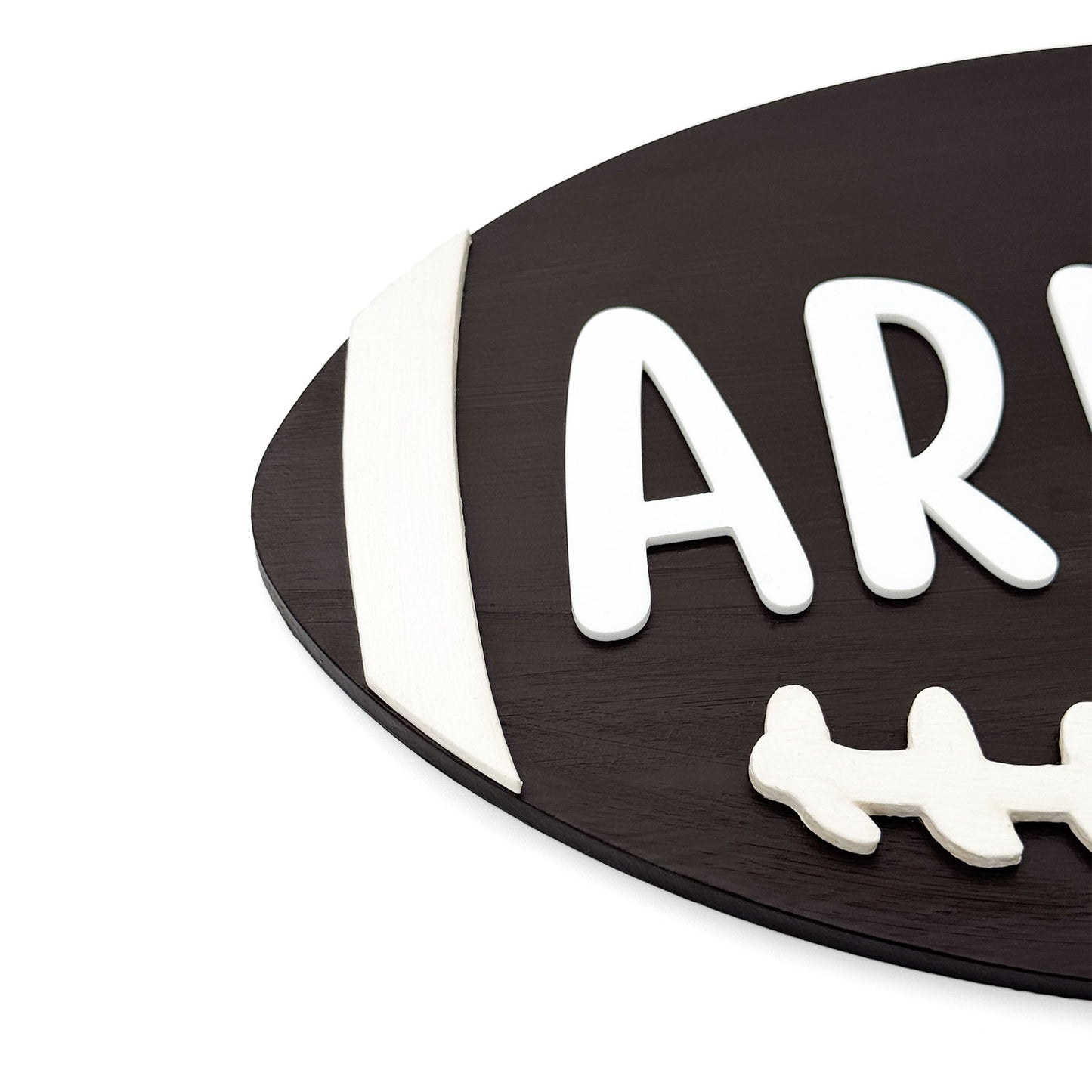 American Football Themed Hand-Painted Wooden Kids Name Plate