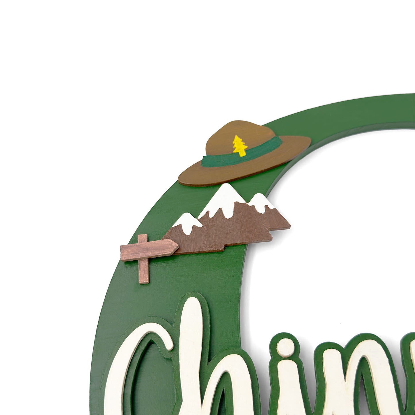 Jungle Safari  Themed Layered Alphabet Initial Hand-Painted Wooden Kids Name Plate Design 1