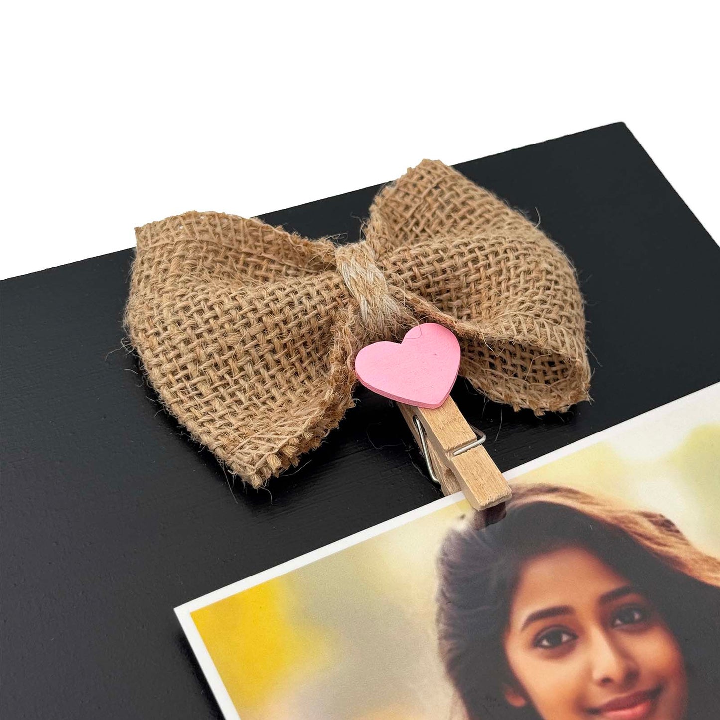 Happy Birthday Personalised Hand-Painted Wooden Photo Holder - Black