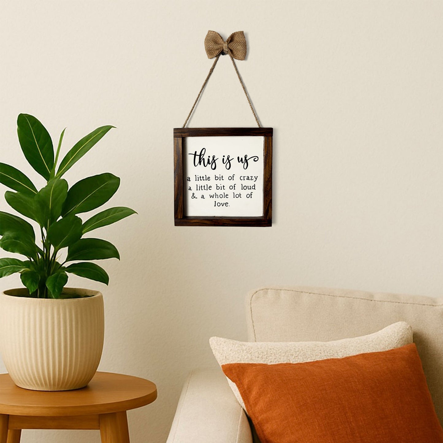 This Is Us Hand-Painted Wooden Wall Hanging