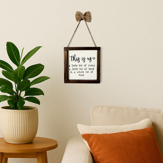 This Is Us Hand-Painted Wooden Wall Hanging