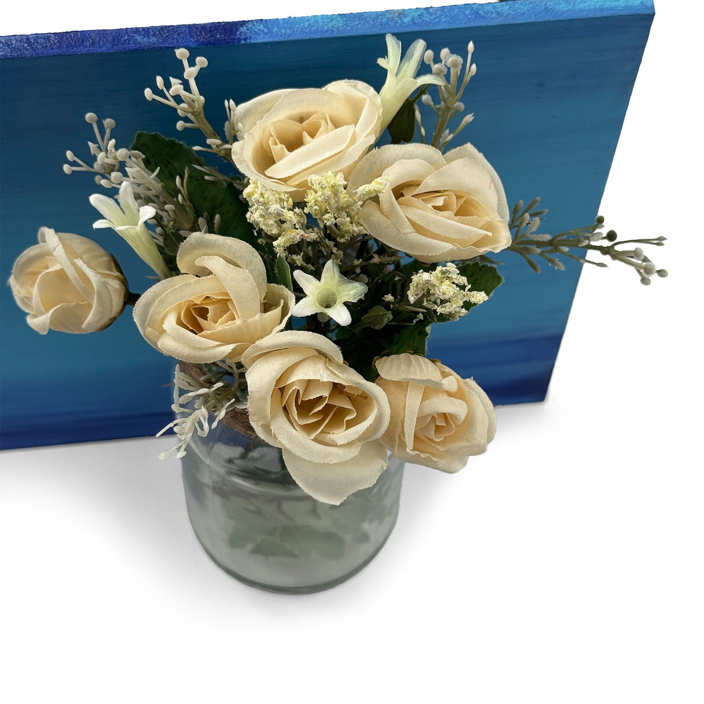 Every Family Has A Story Welcome To Ours Hand-Painted Wooden Name Plate With Jar For Home - Jar Board & One Plank