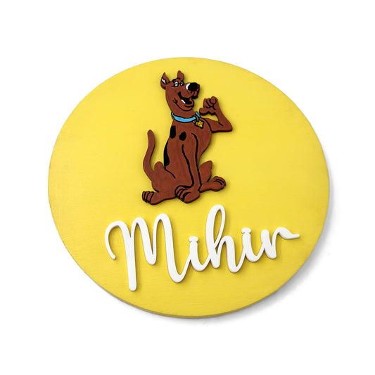 Scooby Doo Themed Hand-Painted Wooden Name Plate For Kids