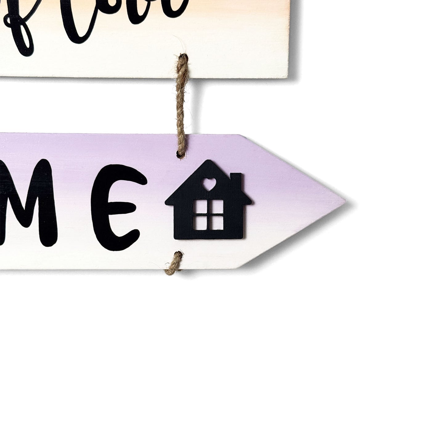 Welcome To Our Home Hand-Painted Wooden Arrow Plank Wall Hanging - Design 5