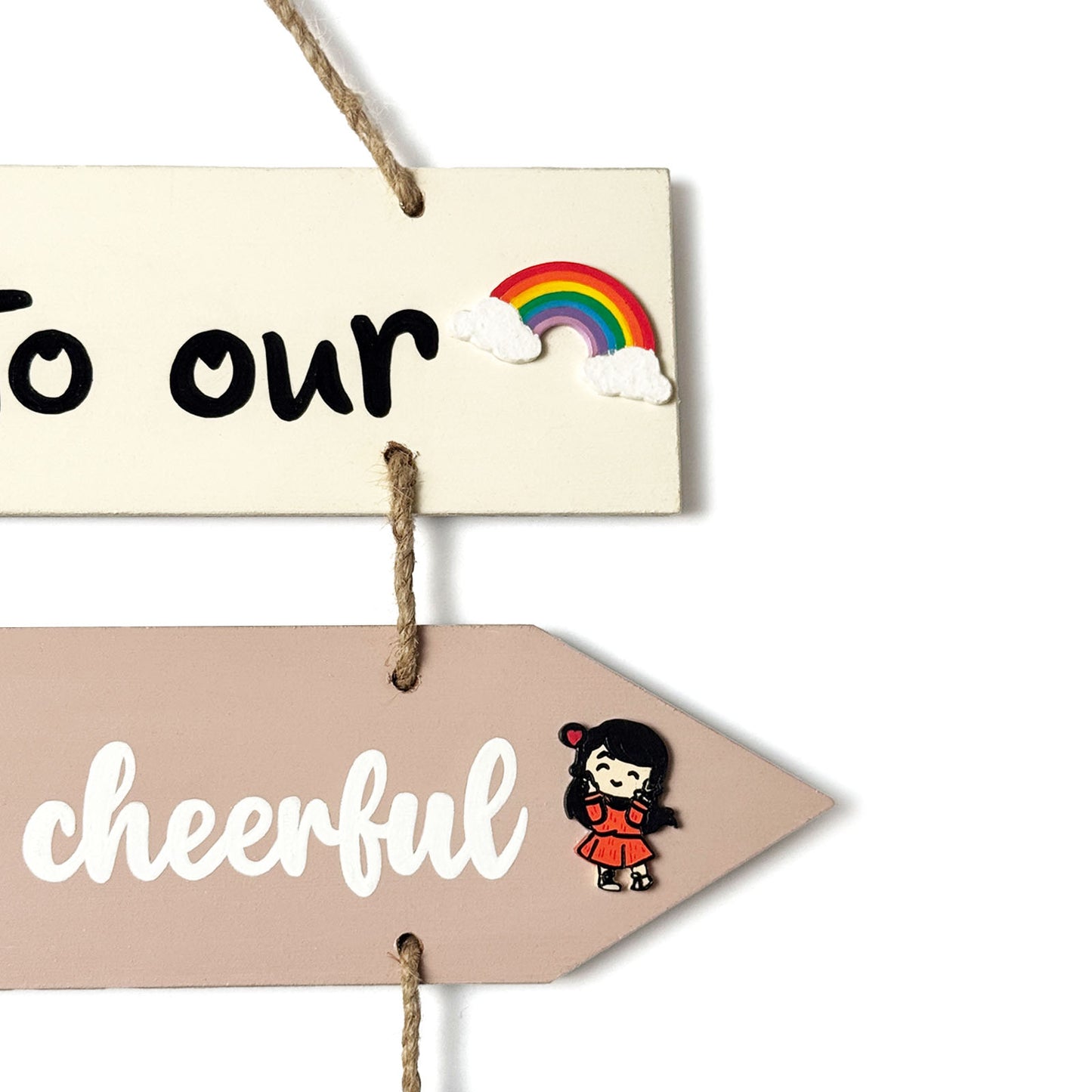 Welcome To Our Home Hand-Painted Wooden Arrow Plank Wall Hanging - Design 7