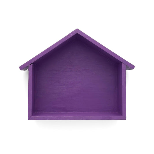 Hut Shaped Hand-Painted Wooden Wall Shelf Combo Of Five - Blue, Pink, Yellow, Teal, & Purple