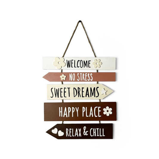 Welcome Hand-Painted Wooden Plank Wall Hanging