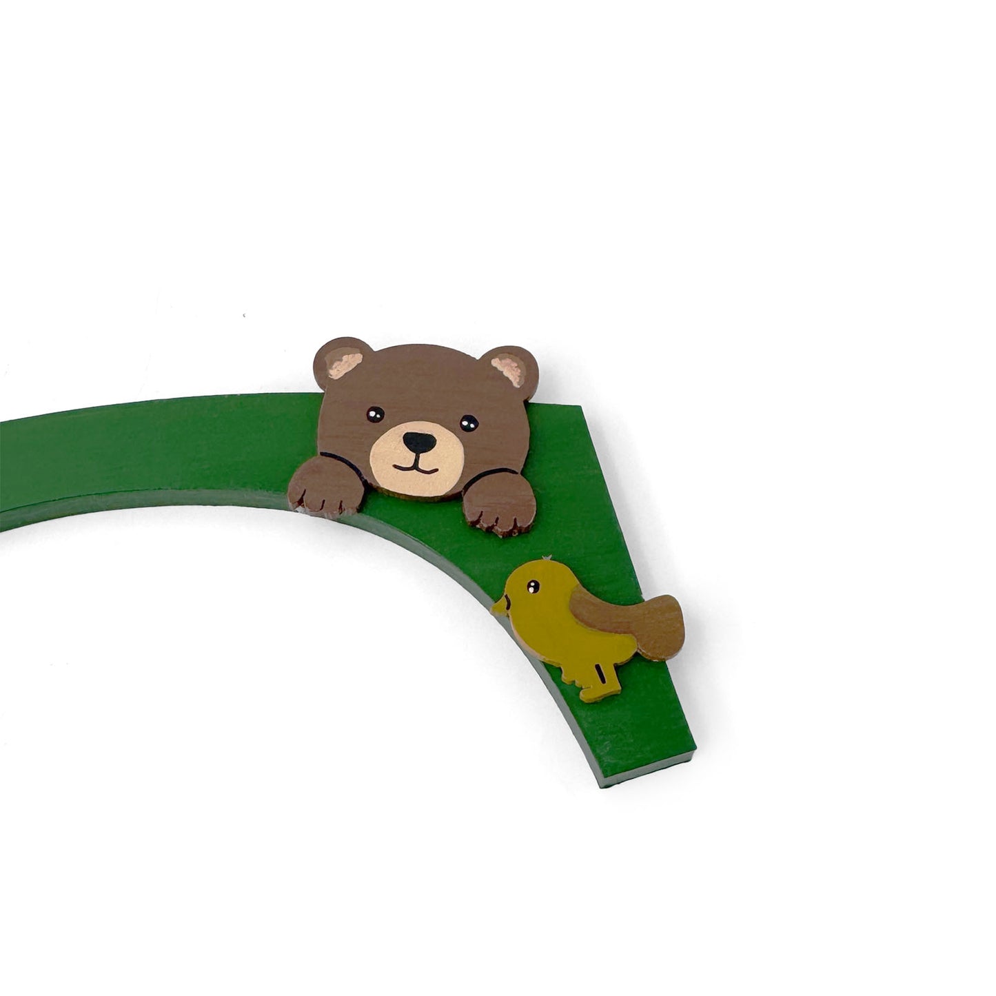 Jungle Safari  Themed Layered Alphabet Initial Hand-Painted Wooden Kids Name Plate Design 1