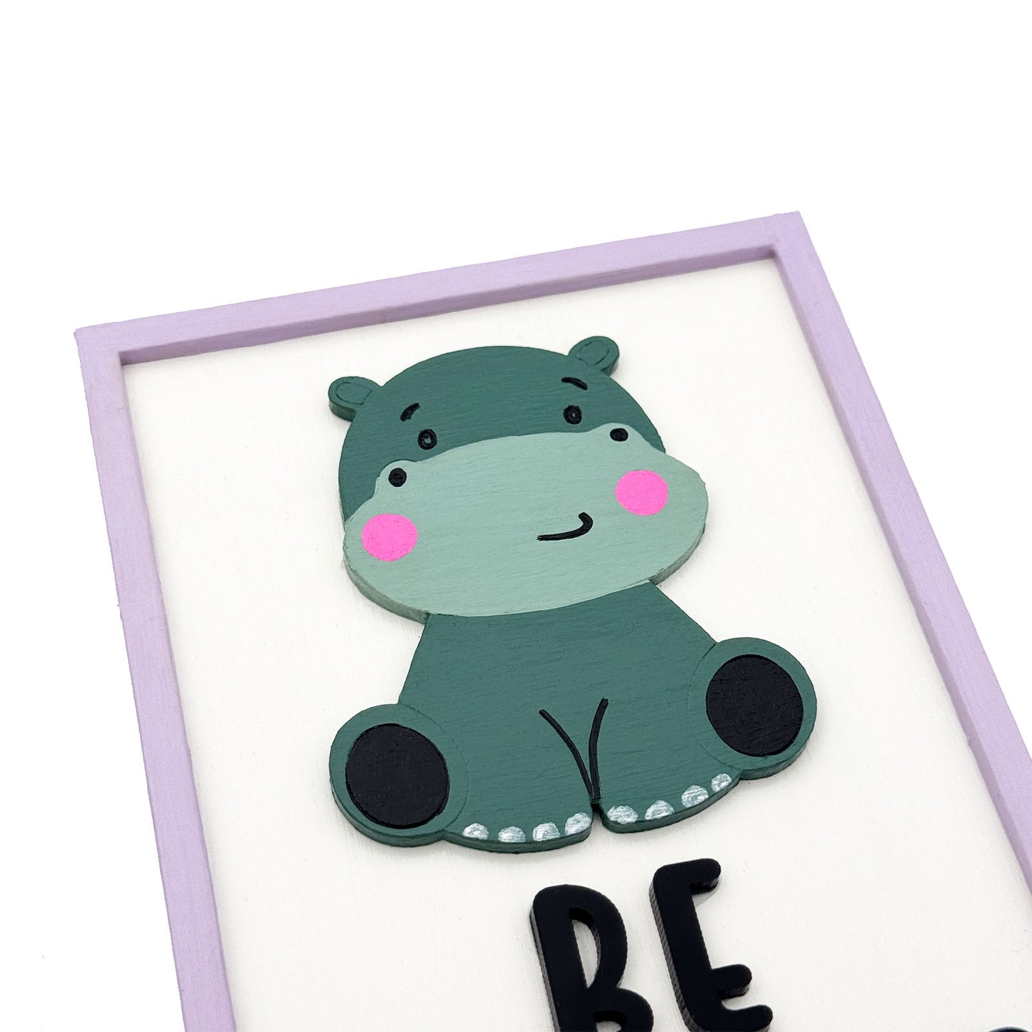 Be Strong Hand-Painted Wooden Kids Wall Frame - Light Purple