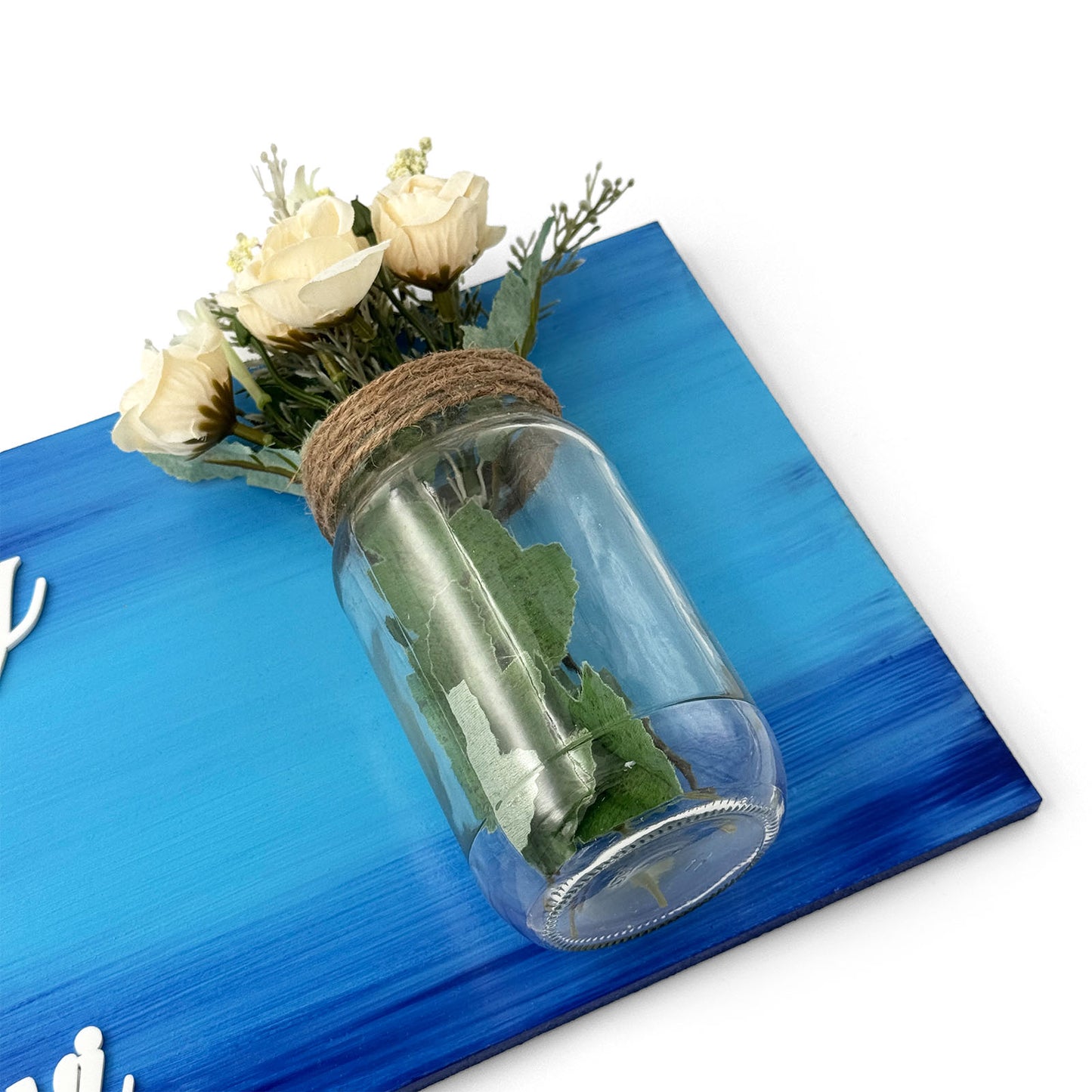 Hand-Painted Wooden Name Plate With Jar For Home - Only Jar Board