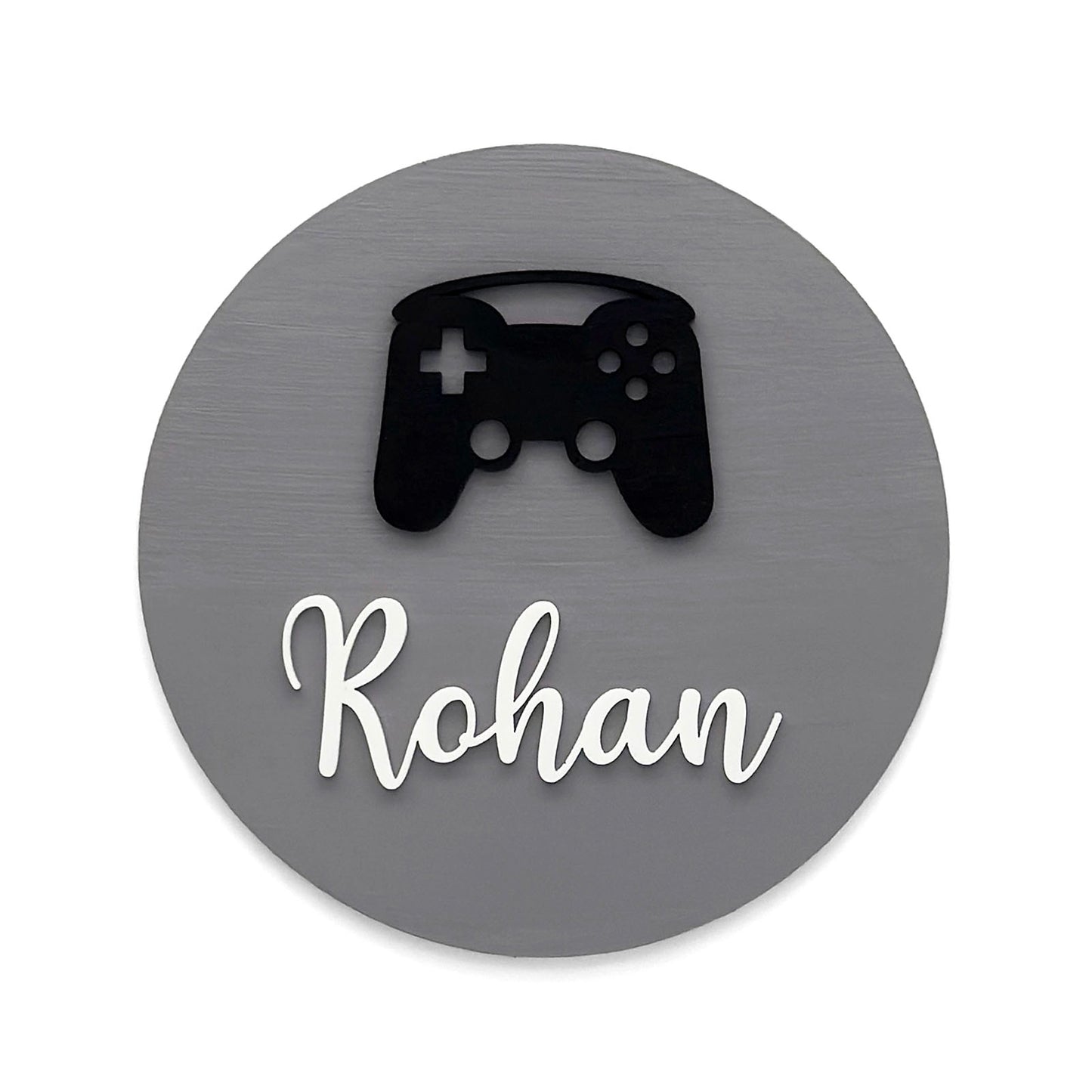 Game Themed Hand-Painted Wooden Mini Kids Name Plate
