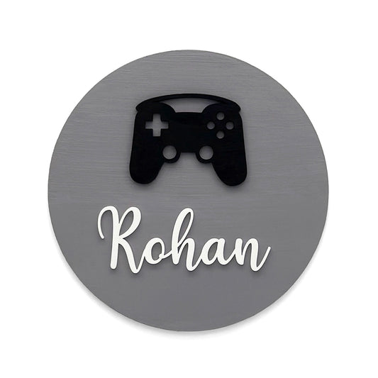 Game Themed Hand-Painted Wooden Mini Kids Name Plate
