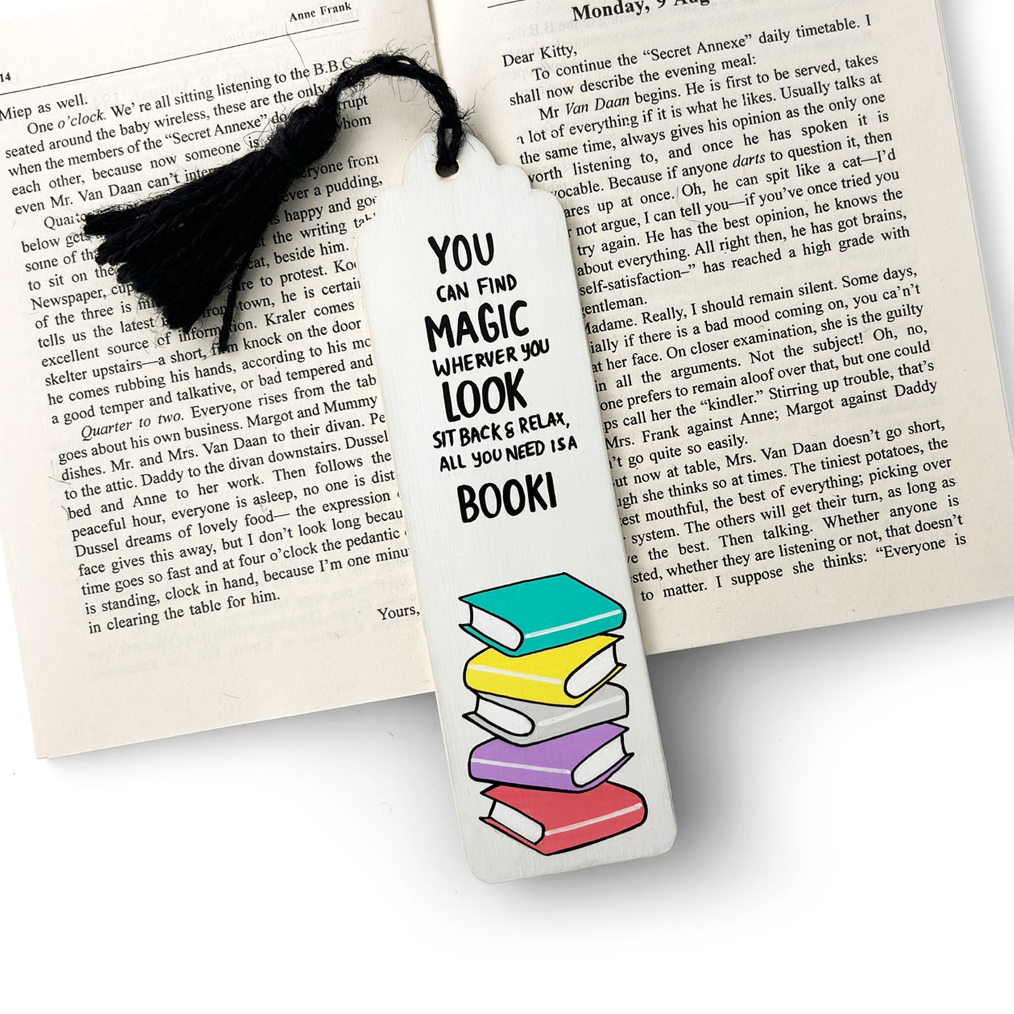 Hand-Painted Wooden Bookmark - All You Need Is A Book