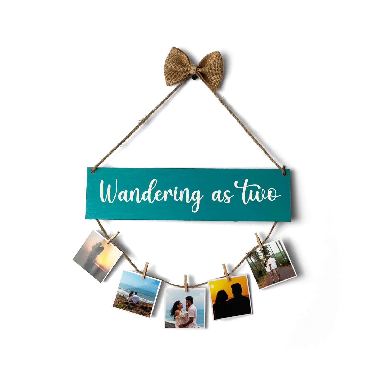 Personalised Hand-Painted Wooden Single Plank Photo Holder