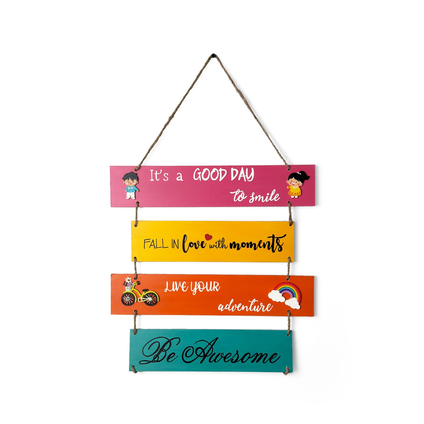 Motivational Quotes Hand-Painted Wooden Plank Wall Hanging - Design 1