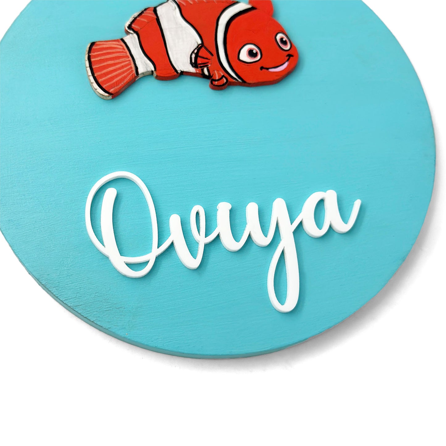 Finding Nemo Themed Hand-Painted Wooden Name Plate For Kids