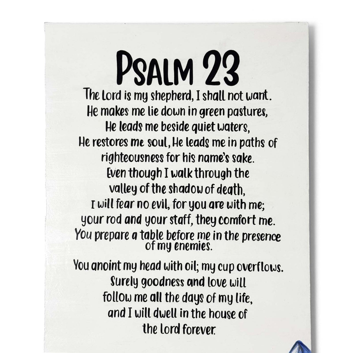 Psalm 23 Hand-Painted Wooden Wall Hanging