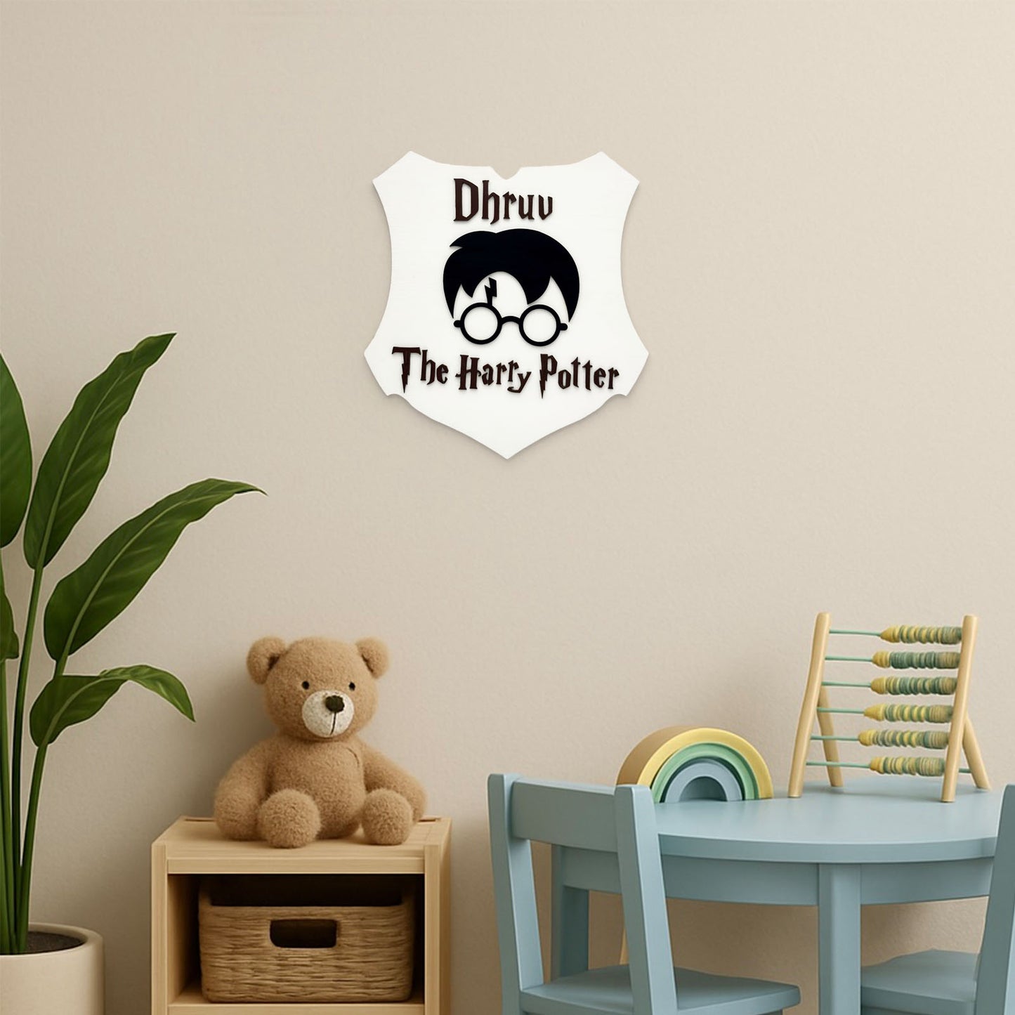 Harry Potter Themed Hand-Painted Wooden Kids Name Plate