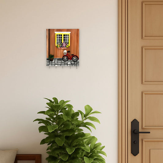 Hand-Painted Wooden Key Holder - Blooming Path