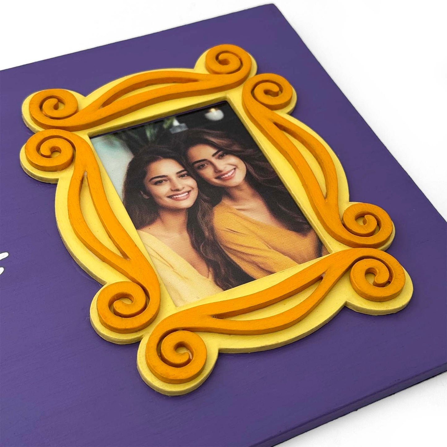 I'll Be There For You Hand-Painted Wooden Photo Holder With Frame