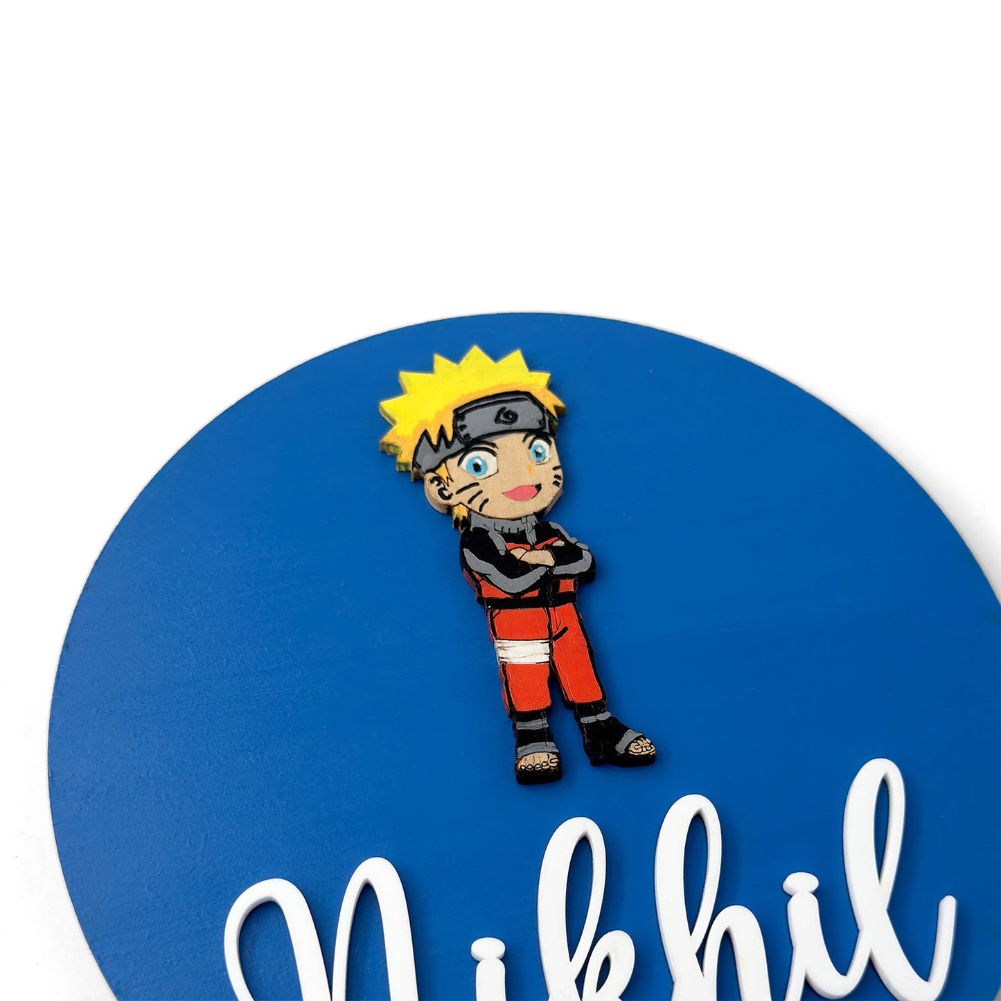 Naruto Themed Hand-Painted Wooden Name Plate For Kids