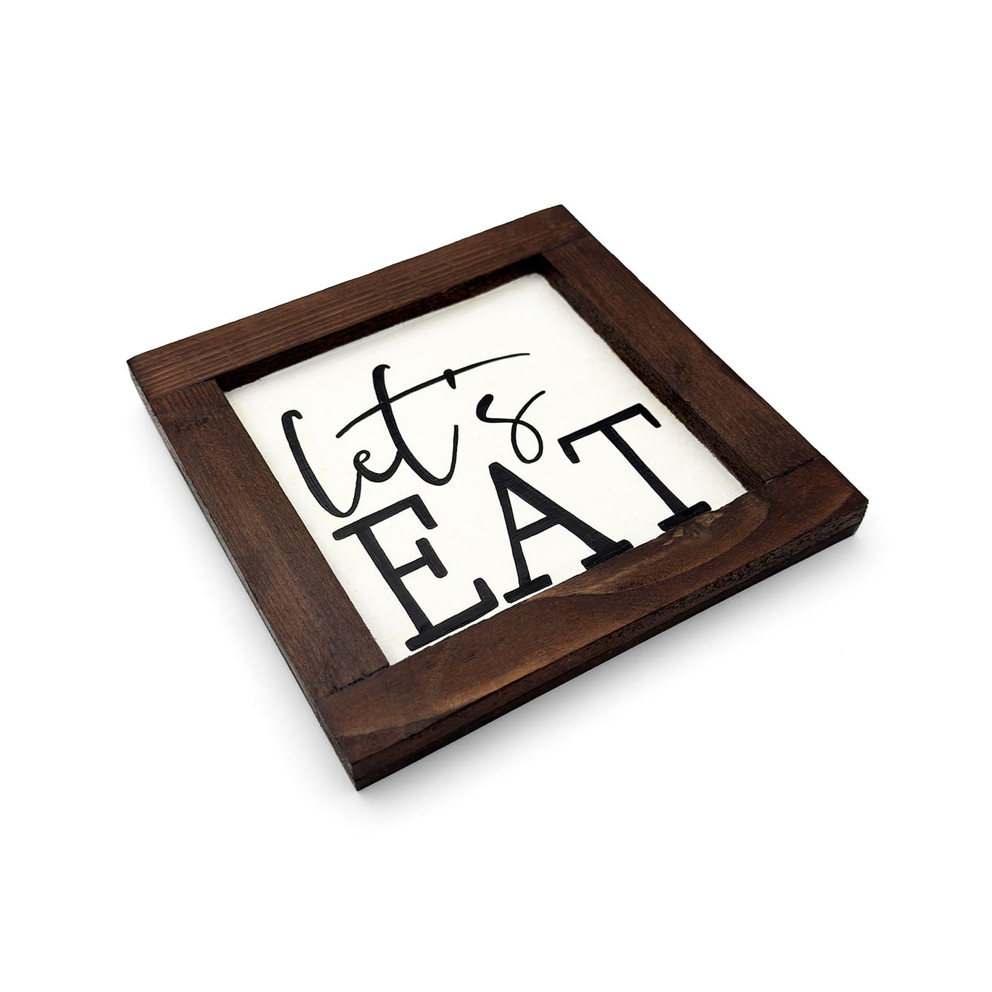 Let’s Eat Hand-Painted Wooden Kitchen Wall Frame
