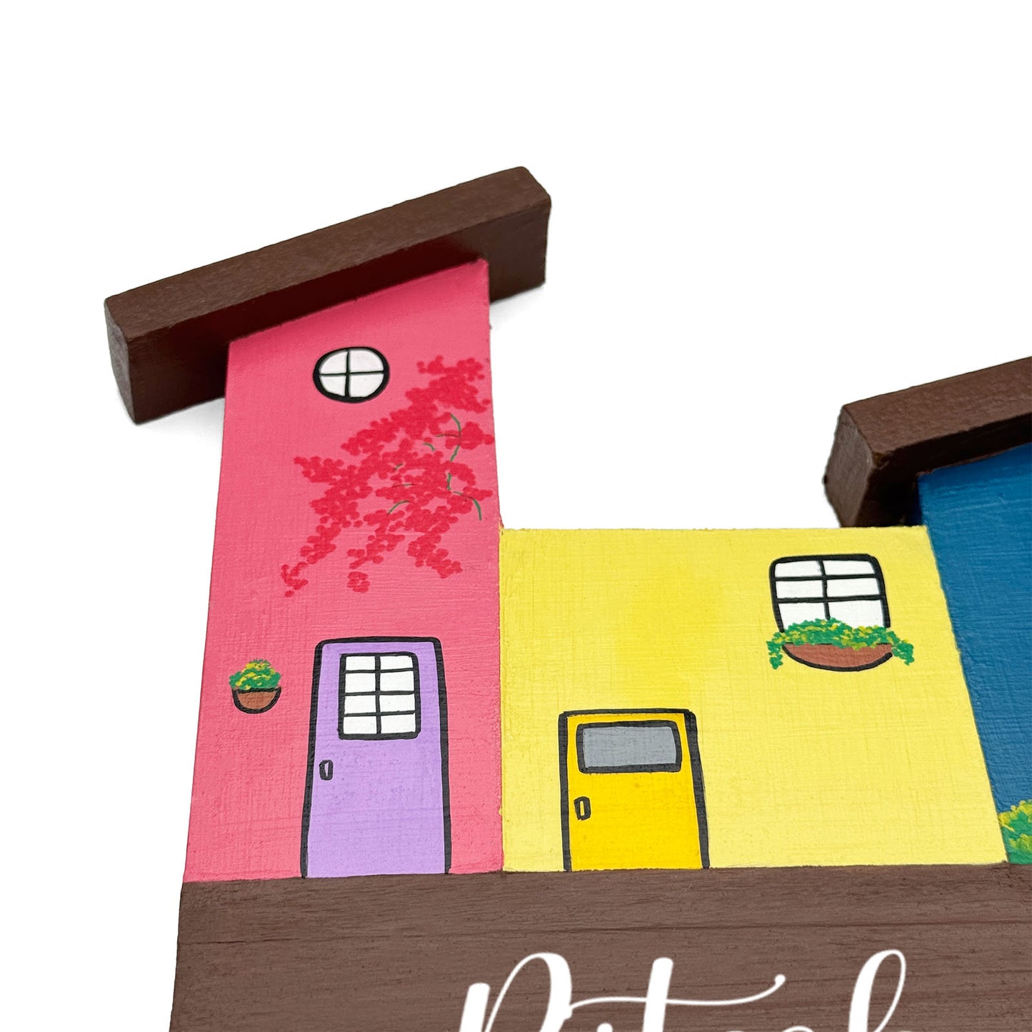 Hut-Shaped Hand-Painted Wooden Name Plate For Home - Hut Board Design 3