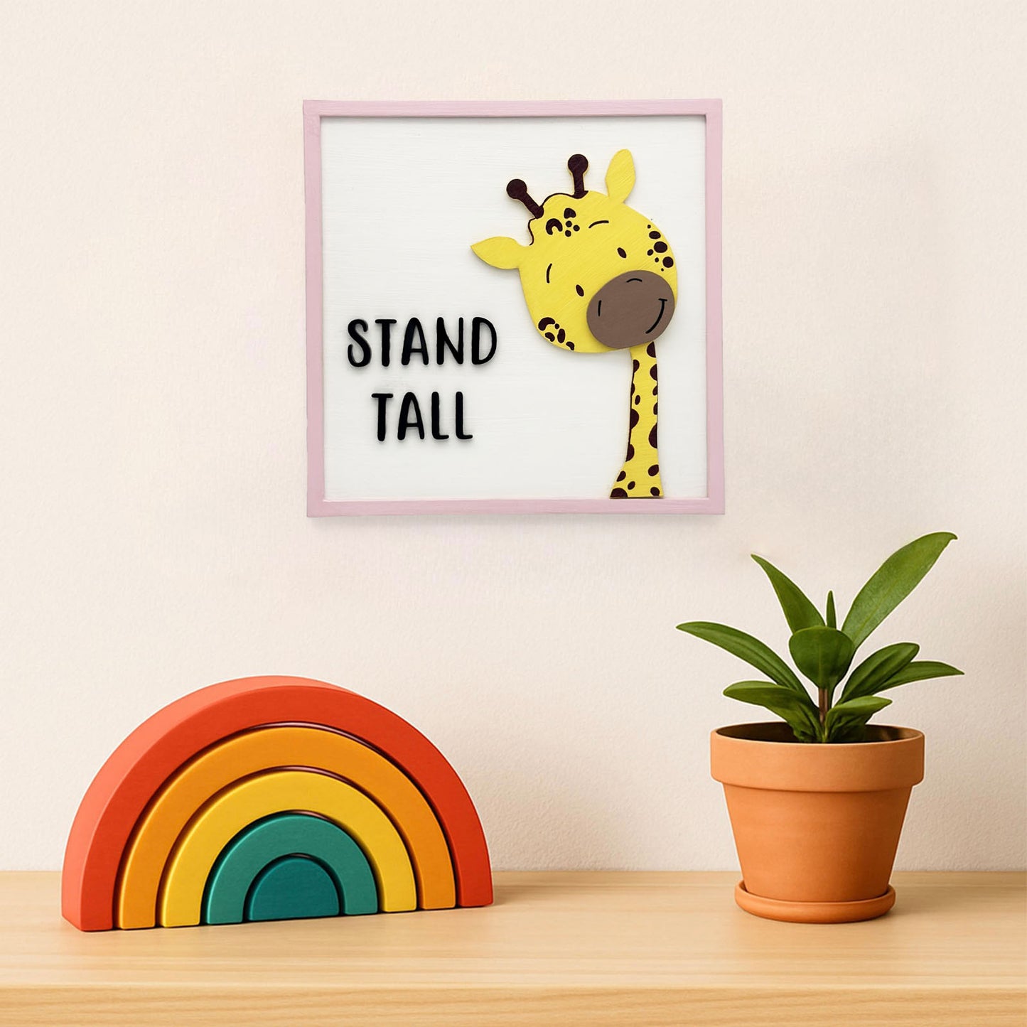 Stand Tall Hand-Painted Wooden Kids Wall Frame