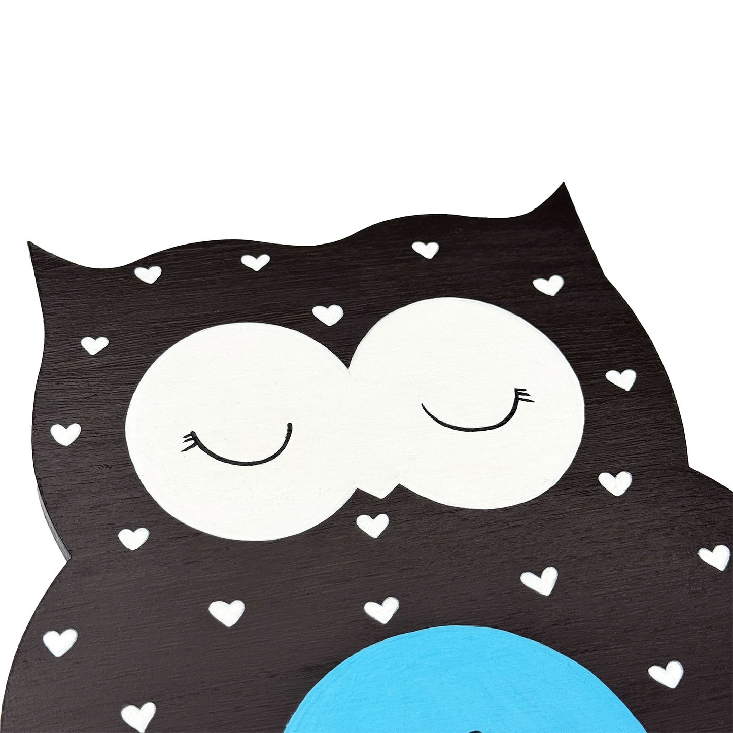 Owl Themed Hand-Painted Wooden Kids Name Plate - Plum