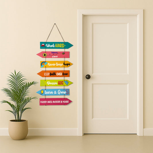 Motivational Quotes Hand-Painted Wooden Arrow Plank Wall Hanging - Design 2