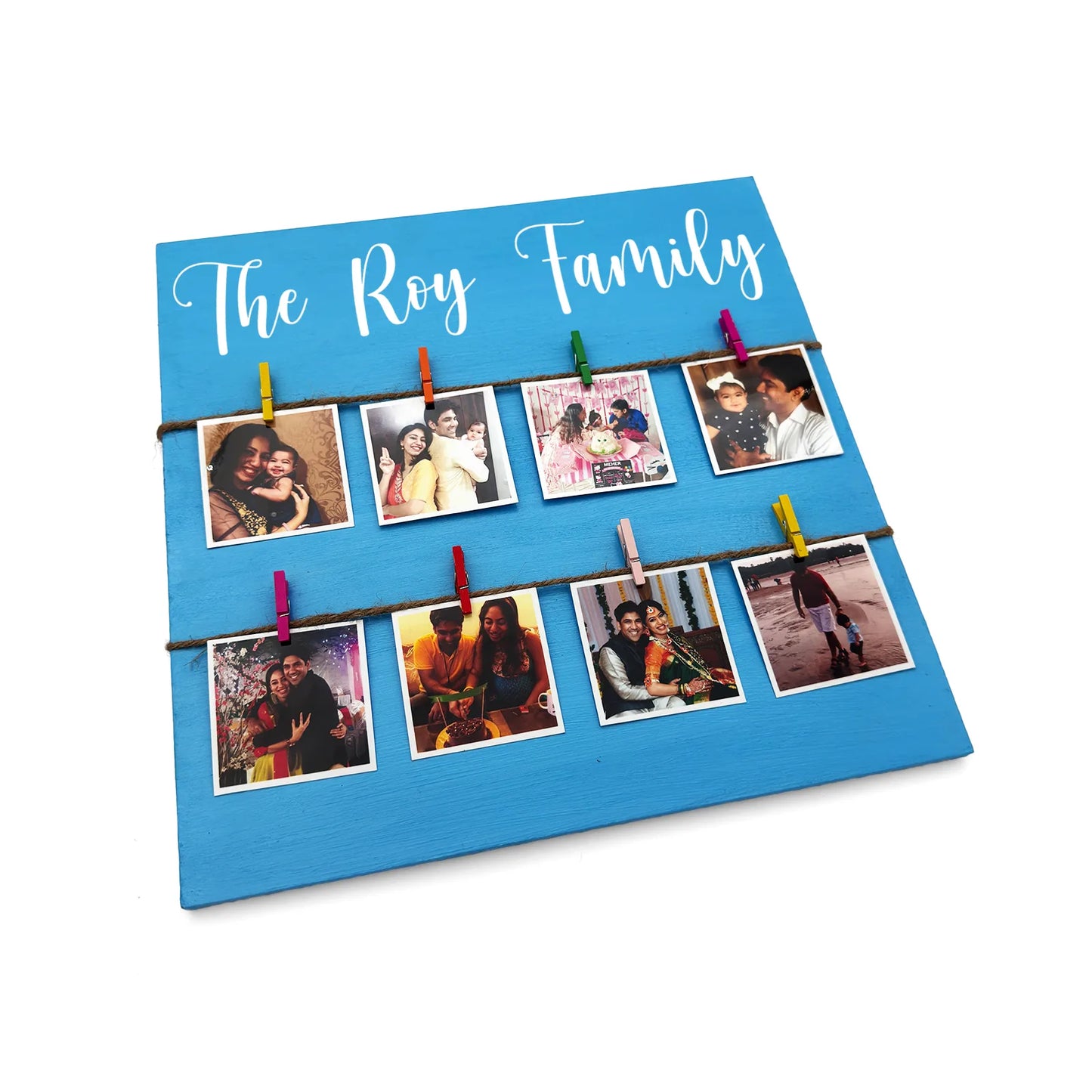 Personalised Hand-Painted Square Wooden Photo Holder