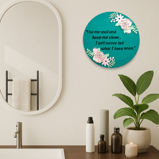 Use Me Well Hand-Painted Wooden Washroom Hanging