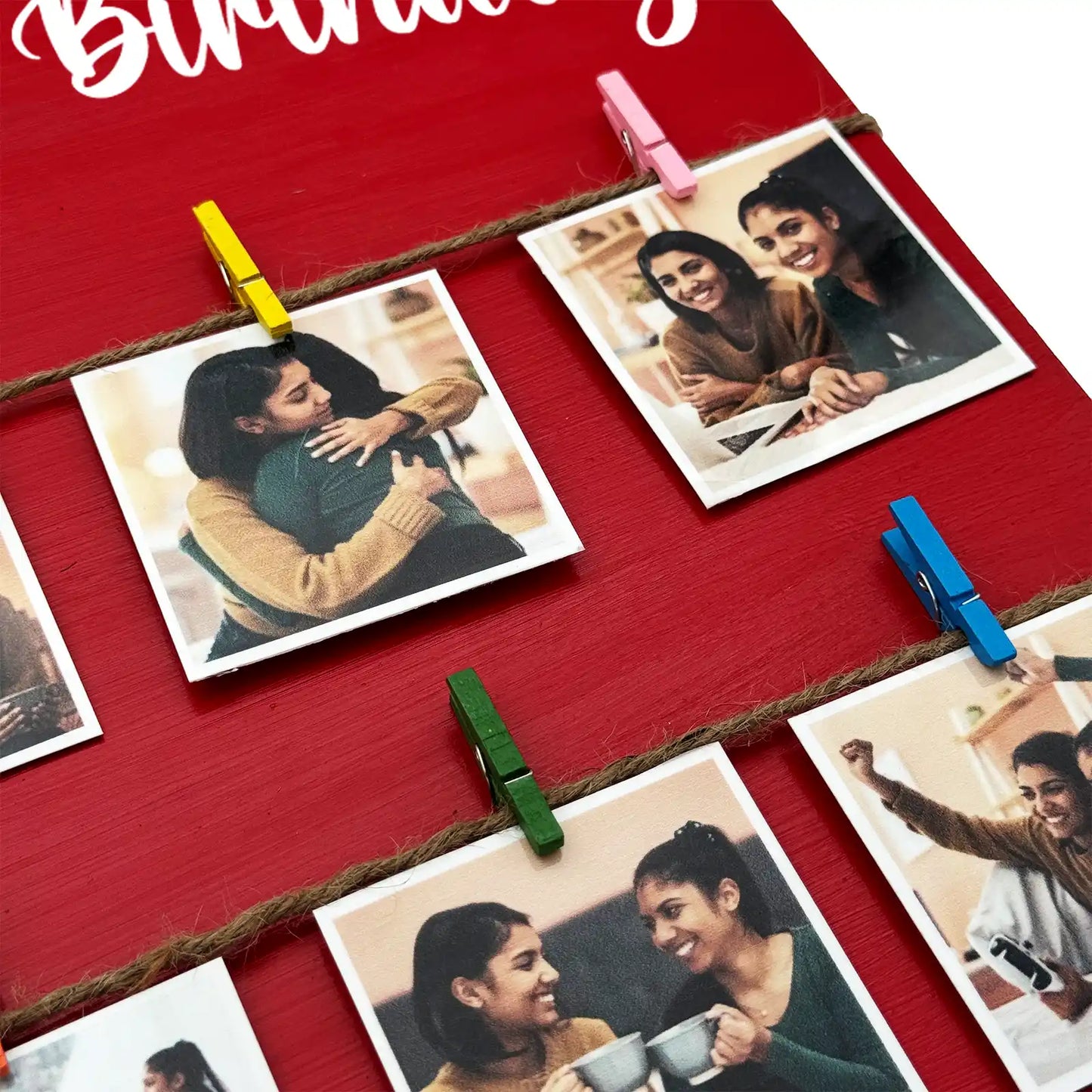 Personalised Hand-Painted Square Wooden Photo Holder