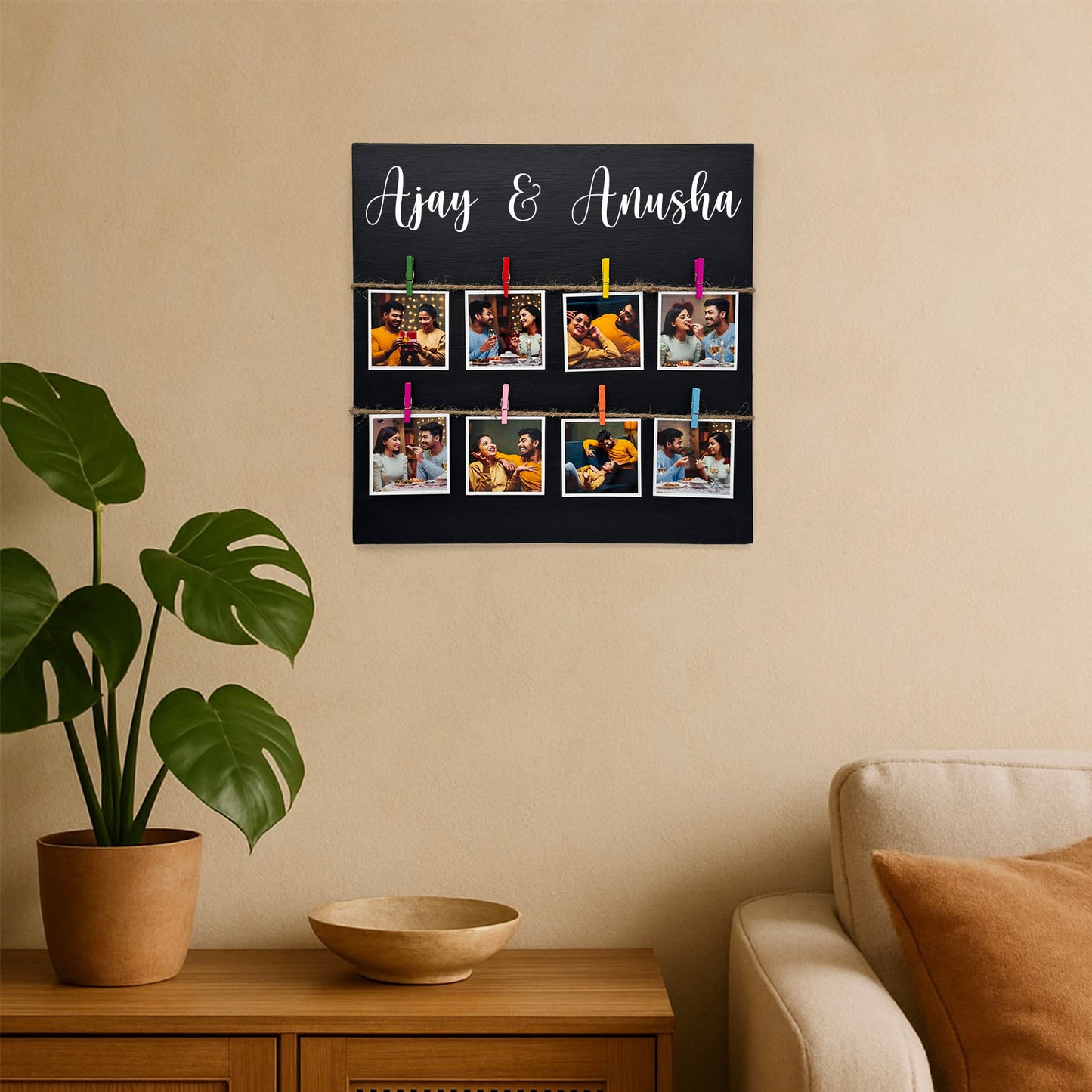 Personalised Hand-Painted Square Wooden Photo Holder