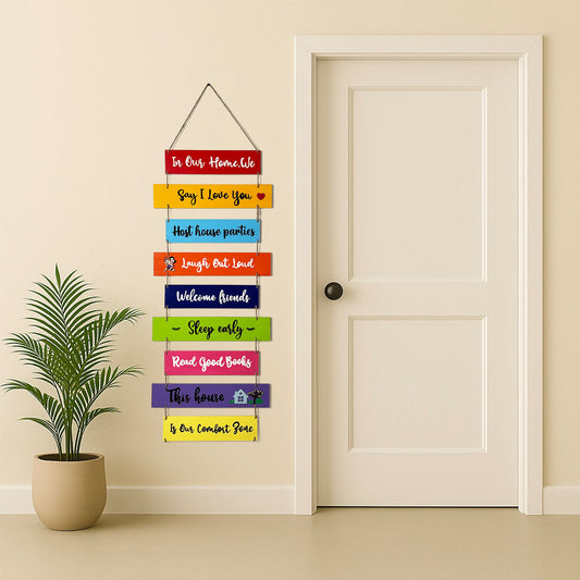 This House Is Our Comfort Zone Hand-Painted Wooden Plank Wall Hanging