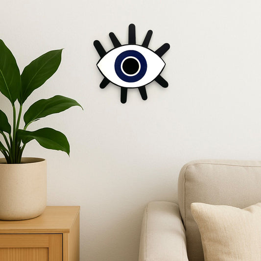 Evil Eye Hand-Painted Wooden Wall Hanging