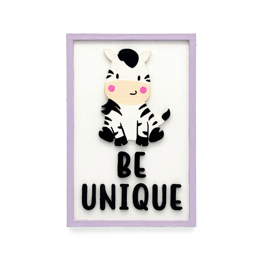 Be Unique Hand-Painted Wooden Kids Wall Frame - Light Purple