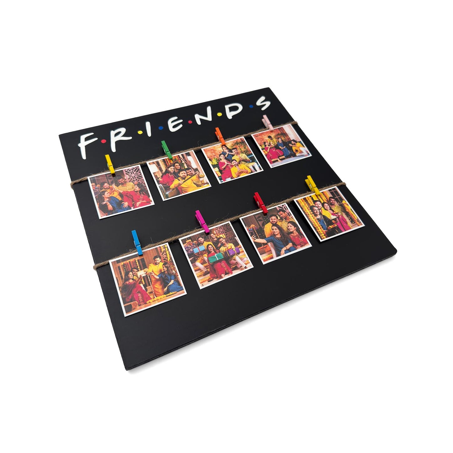 F.R.I.E.N.D.S. Hand-Painted Wooden Photo Holder - Black