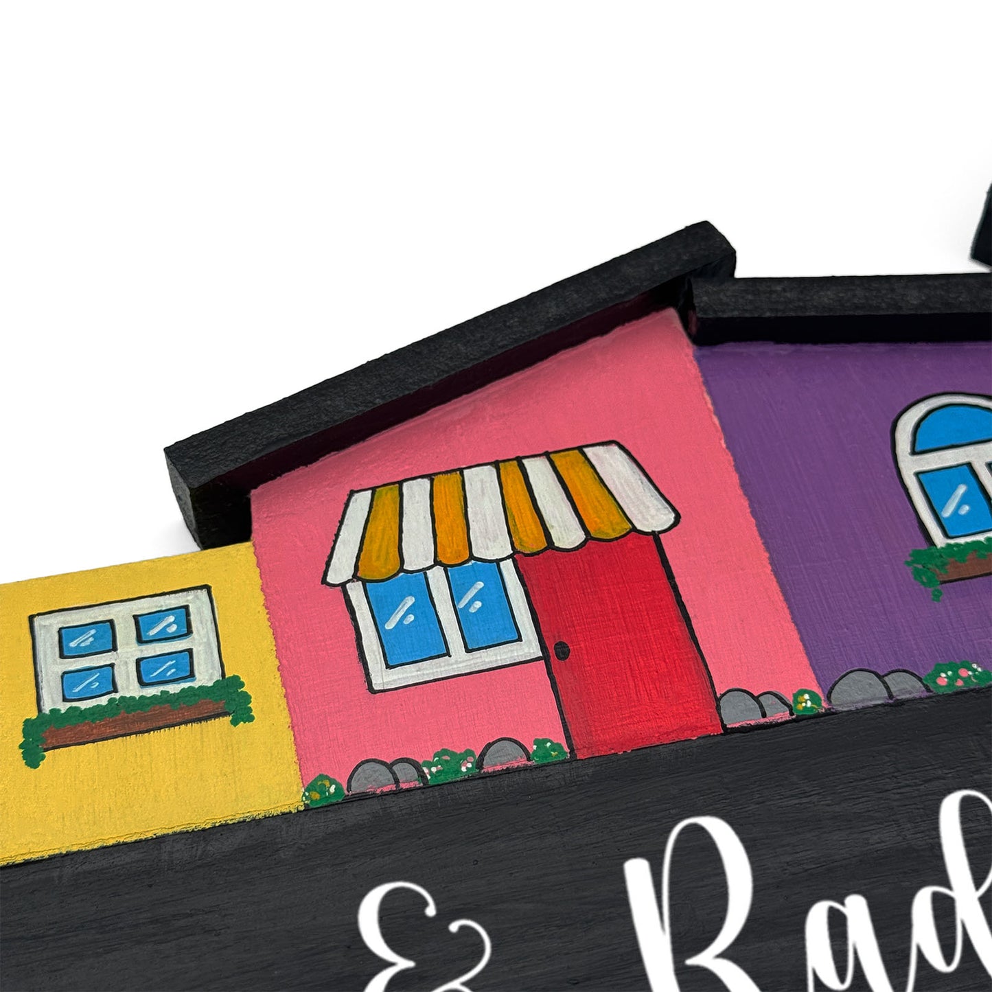 Hut-Shaped Hand-Painted Wooden Name Plate For Home - Hut Board Design 1